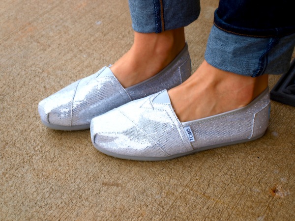 Silver Sparkle Toms